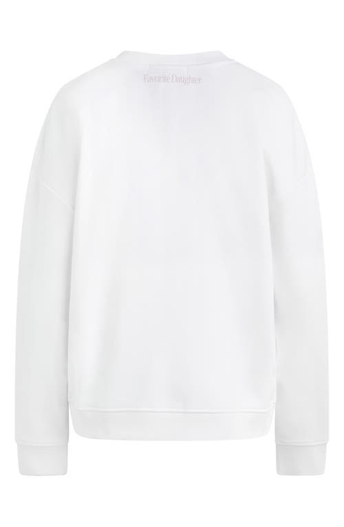 Favorite Daughter Mom Of The Year Cotton Sweatshirt In White