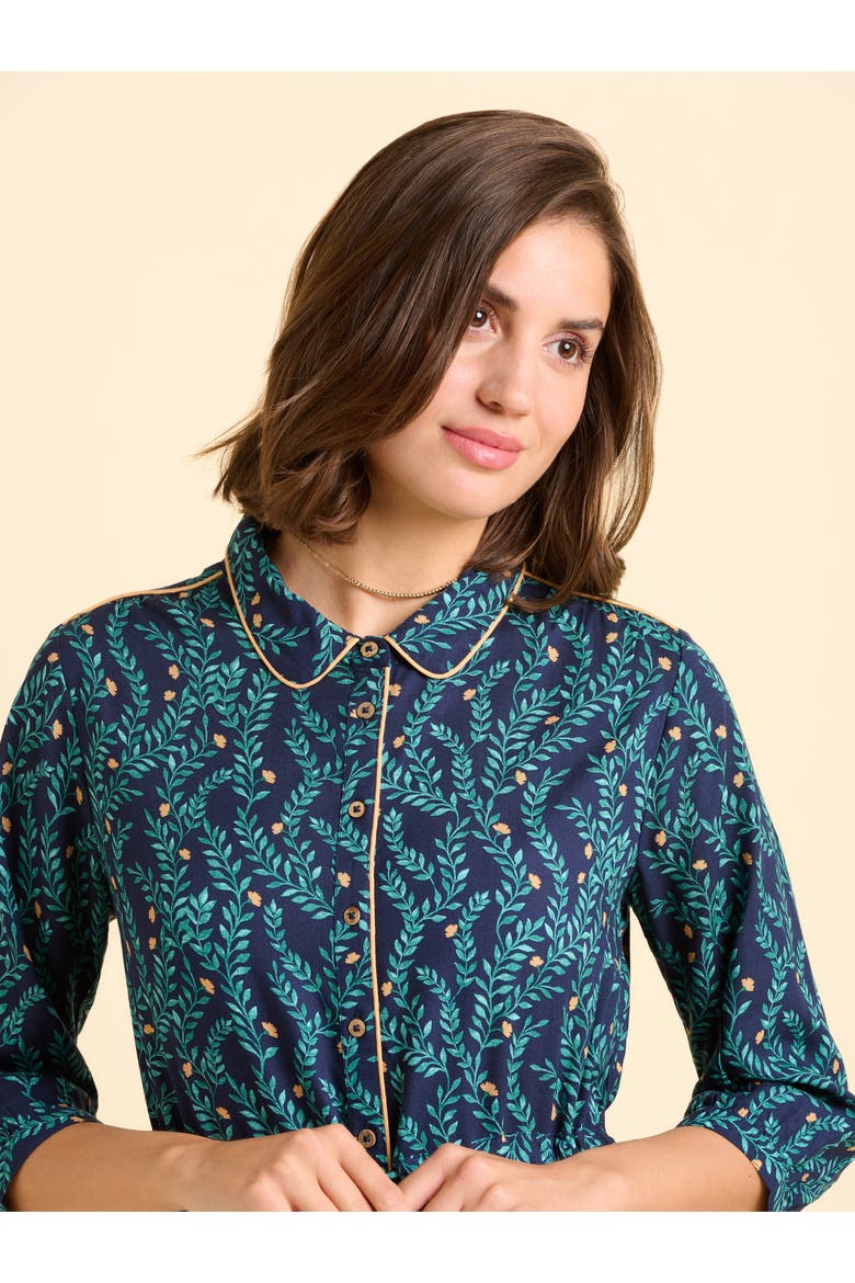 Skye 3/4 Sleeve Shirt Midi Dress, Alternate, color, Green