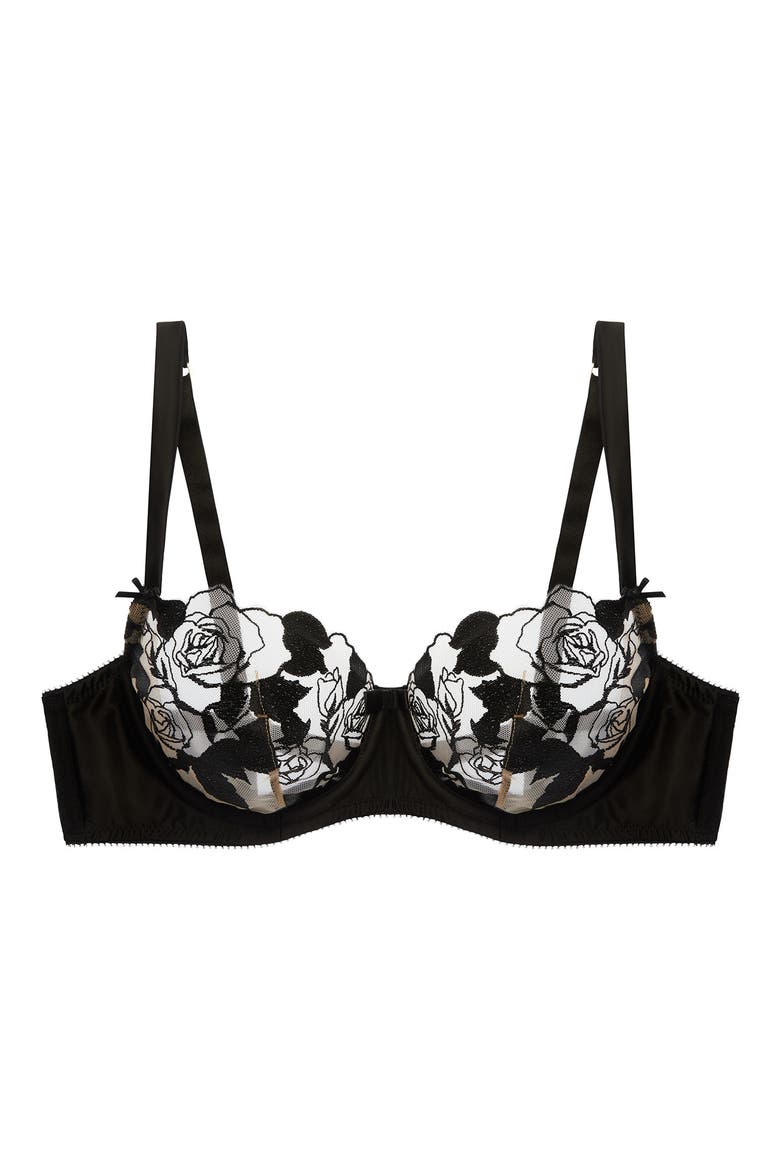 Rosabelle Underwire Balconette Bra, Alternate, color, BLACK