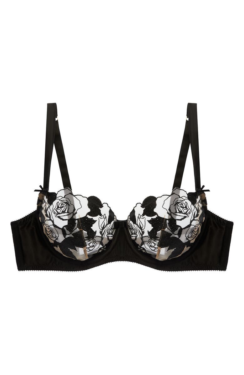 Dita Von Teese Rosabelle Underwire Balconette Bra, Alternate, color, Black