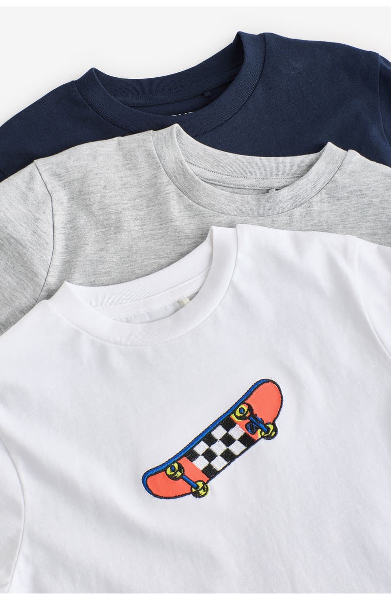 NEXT Kids' Gamer Assorted 3-Pack Cotton T-Shirts, Alternate, color, Blue