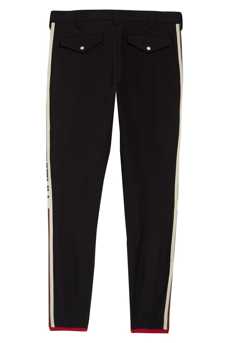 Logo Side Stripe Stretch Cotton Pants, Alternate, color, BLACK/ RED/ CREAM