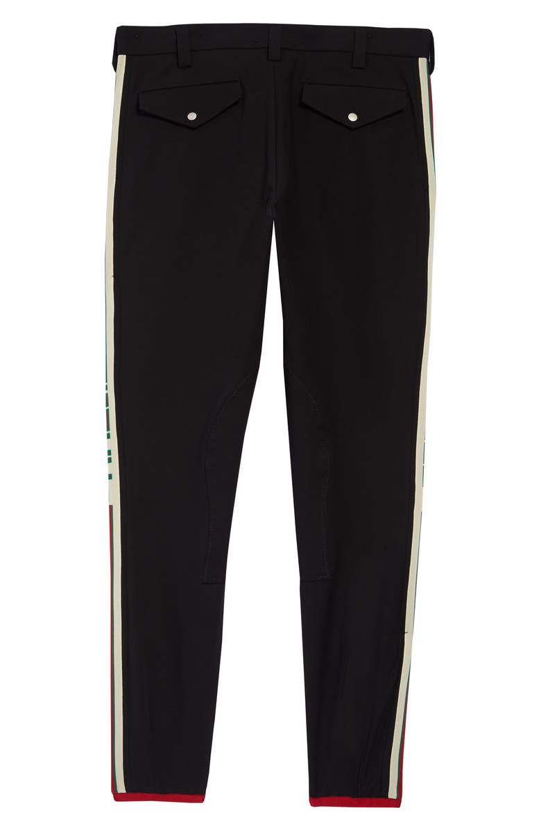Gucci Logo Side Stripe Stretch Cotton Pants, Alternate, color,