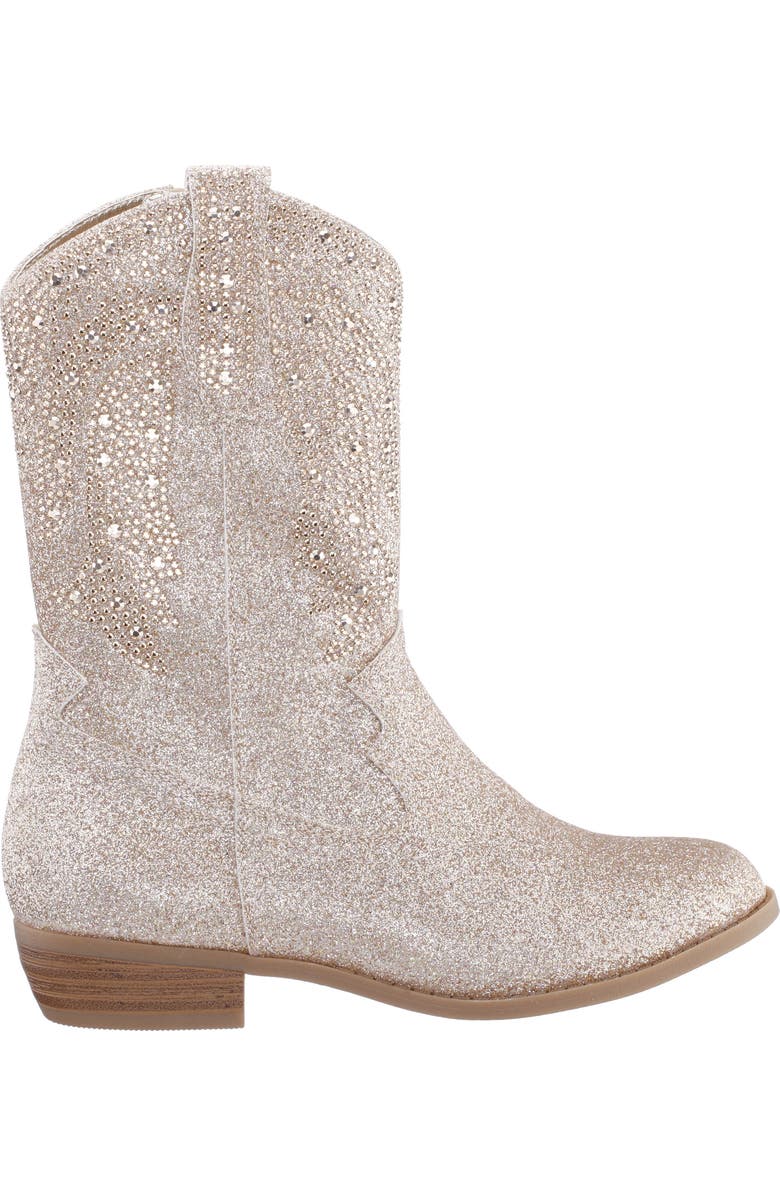 Nina Kids' Hawley Western Boot, Alternate, color, Gold Glitter Stones