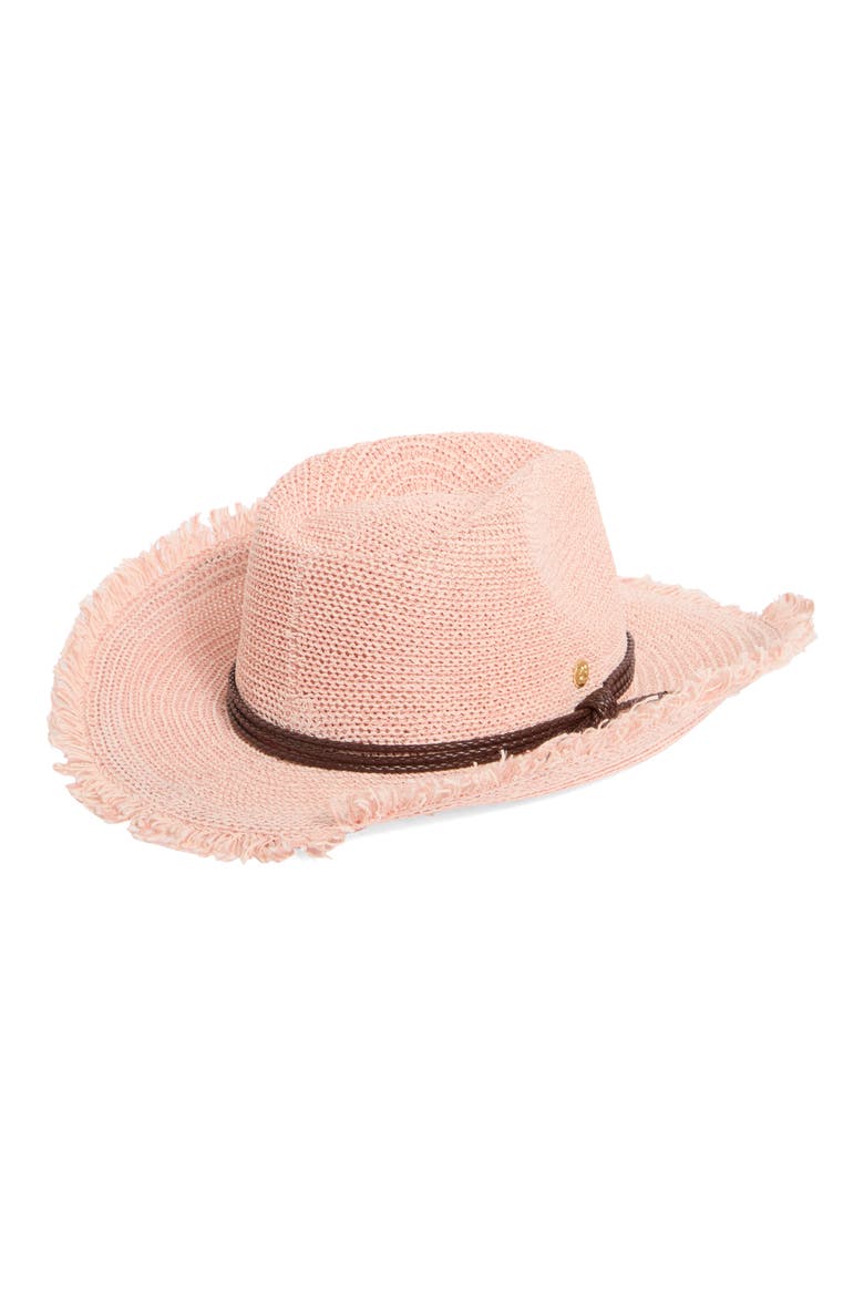 Packable Knit Cowboy Hat, Alternate, color, BLUSH