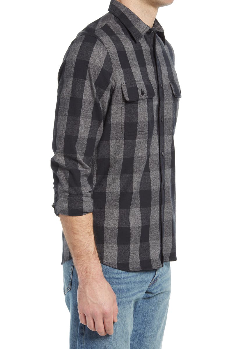 1901 Trim Fit Buffalo Check Stretch Flannel Button-Up Shirt, Alternate, color,