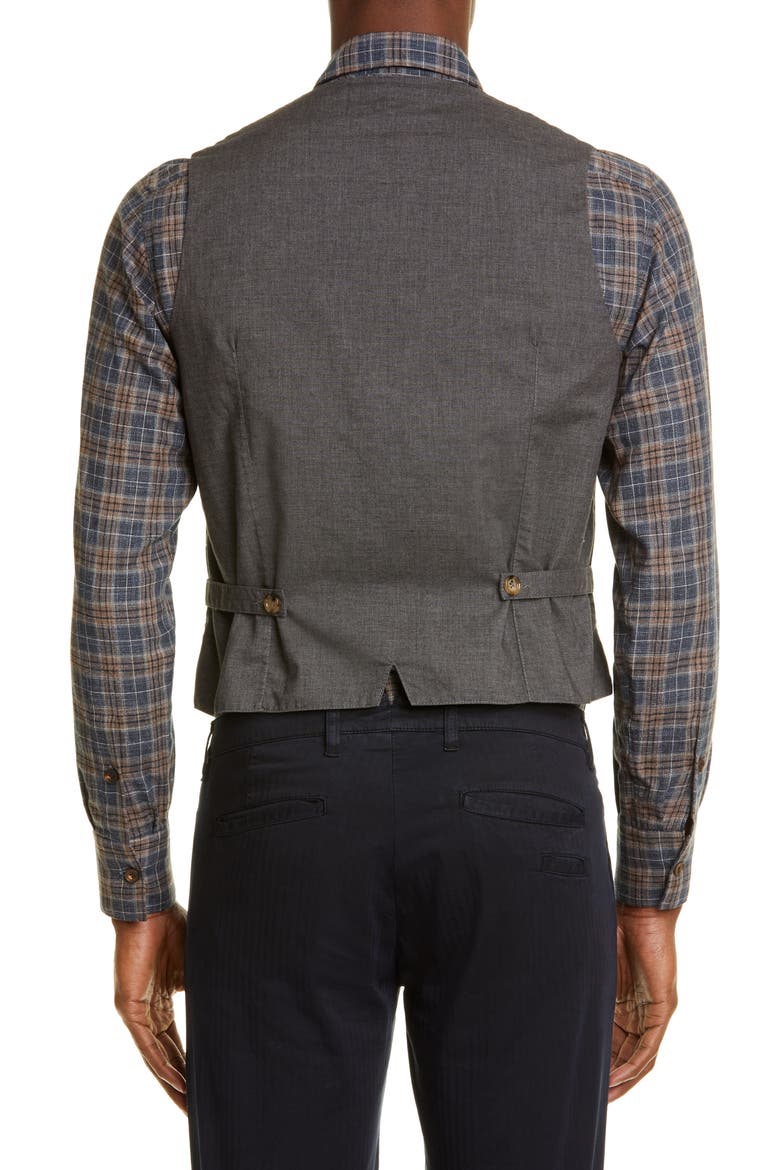 Trim Fit Twill Cotton Vest, Alternate, color, NAVY