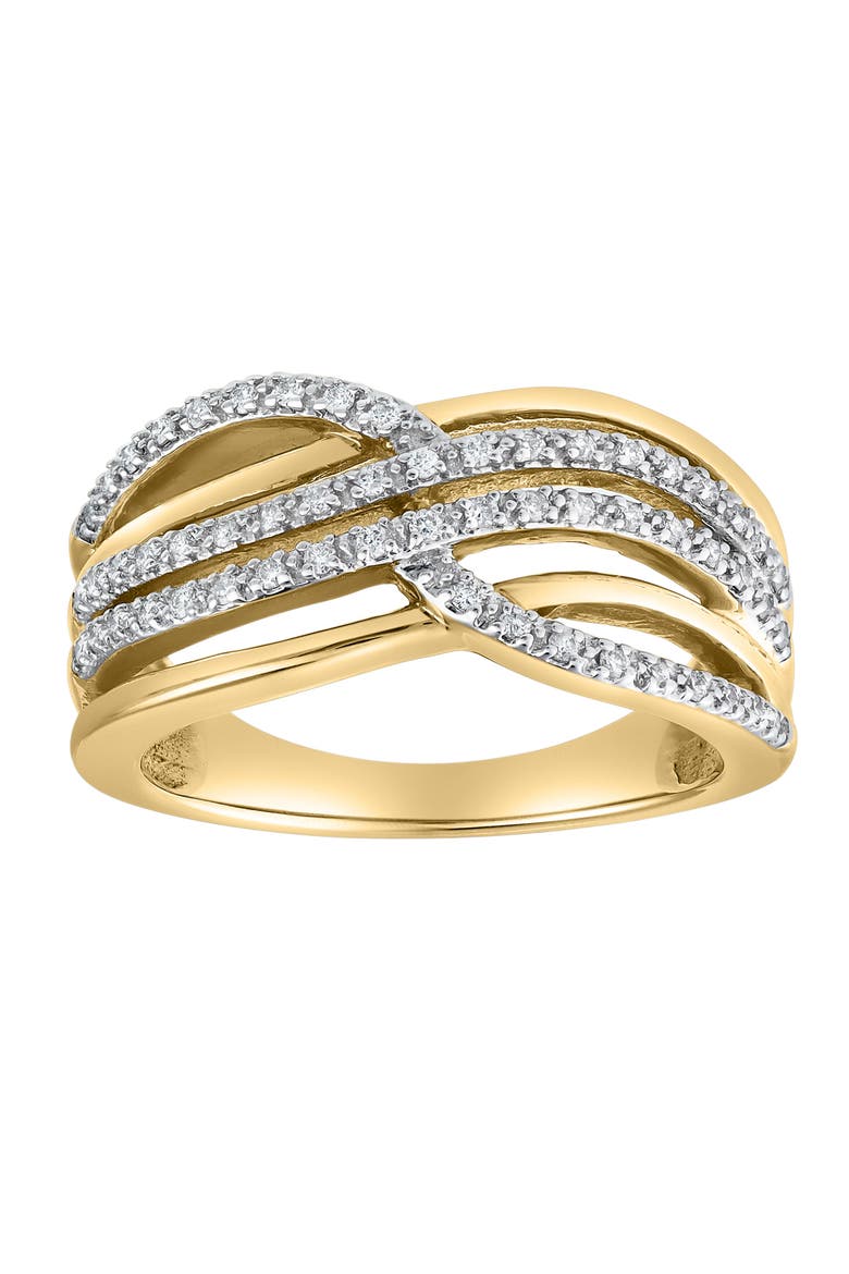 Elaris Wave 0.25 Ct 10K Gold Diamond Ring, Main, color, 10K Yellow Gold