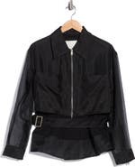 3.1 Phillip Lim Double Layered Belted Silk Organza Jacket