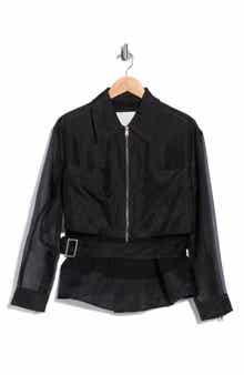 Double Layered Belted Silk Organza Jacket