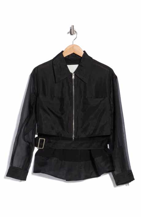 Double Layered Belted Silk Organza Jacket