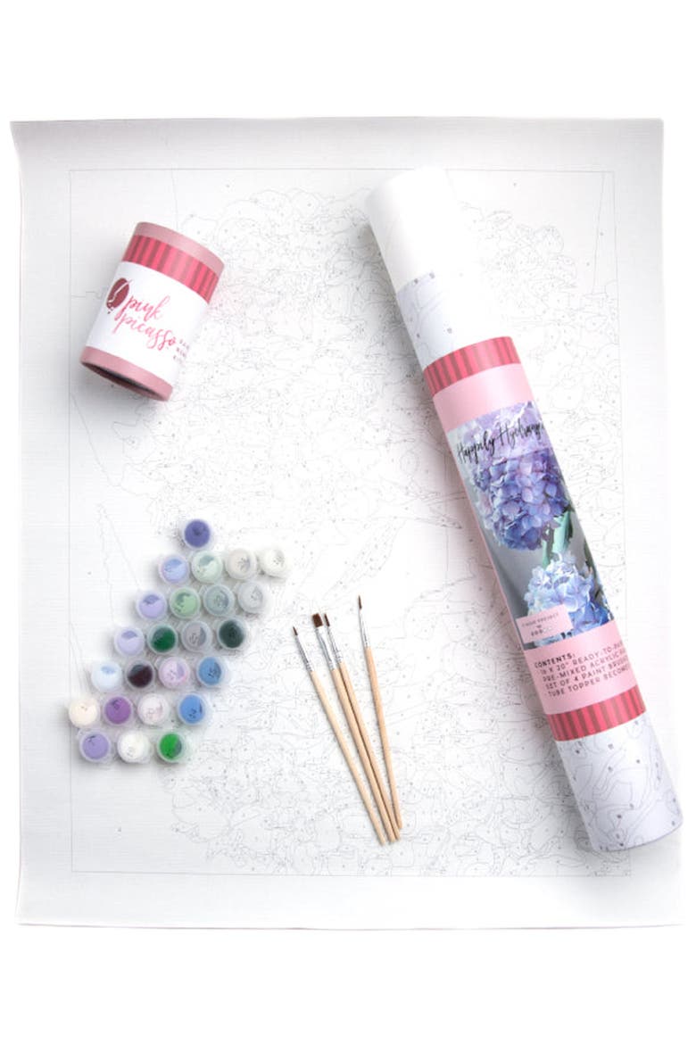 Happily Hydrangea Paint by Numbers Kit, Alternate, color, Light Blue / Purple