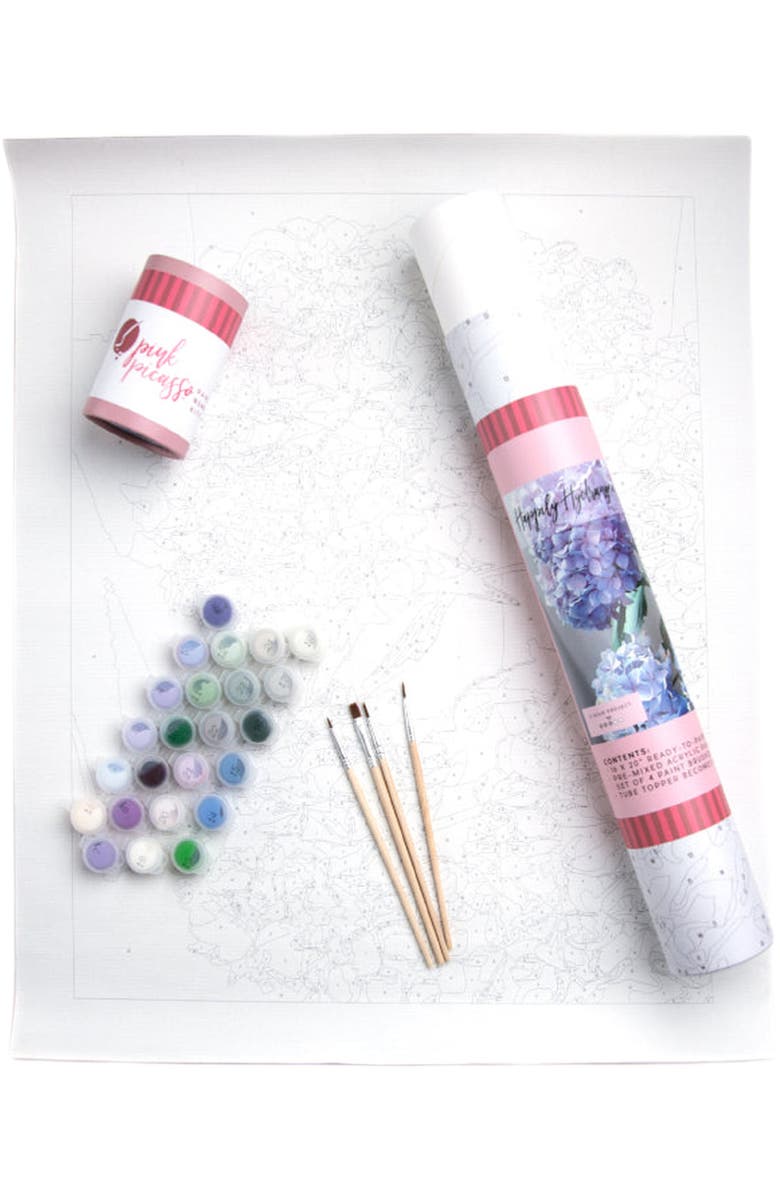 Pink Picasso Kits Happily Hydrangea Paint by Numbers Kit, Alternate, color, Light Blue / Purple