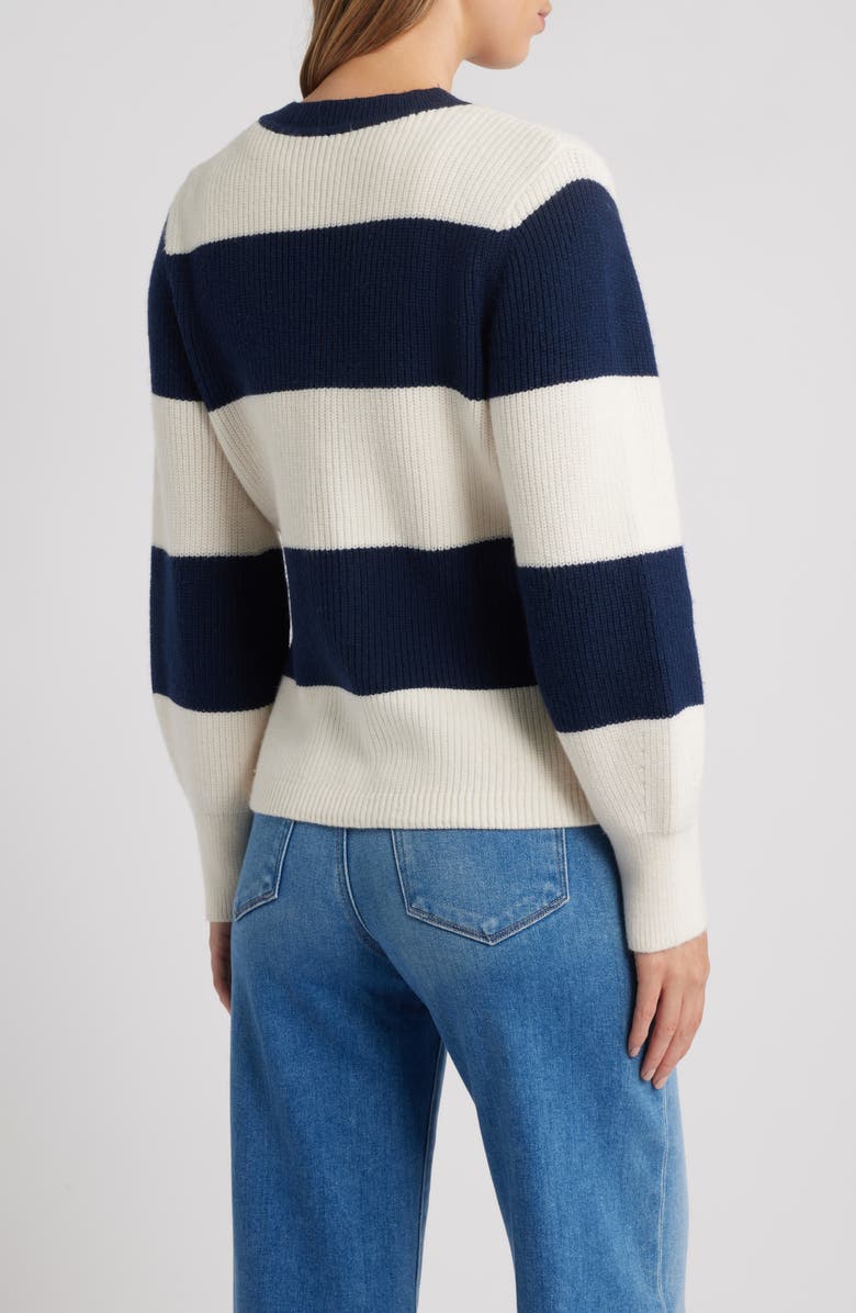 525 america Lottie Rugby Stripe Cardigan, Alternate, color, Dark Blue Multi