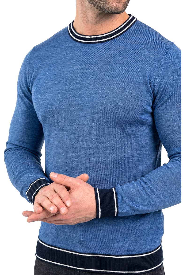 Merino Wool Crewneck Sweater, Alternate, color, GREY