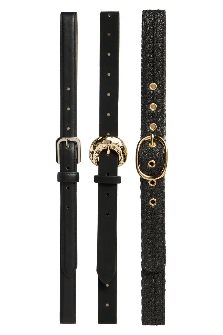 Set of 3 Belts, Main, color, BLACK-BLACK-BLACK