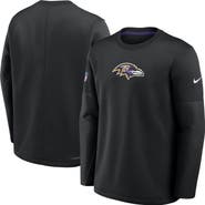 Nike Men's Nike Black Baltimore Ravens Sideline Coaches Team Present Midweight Therma-FIT Sweatshirt