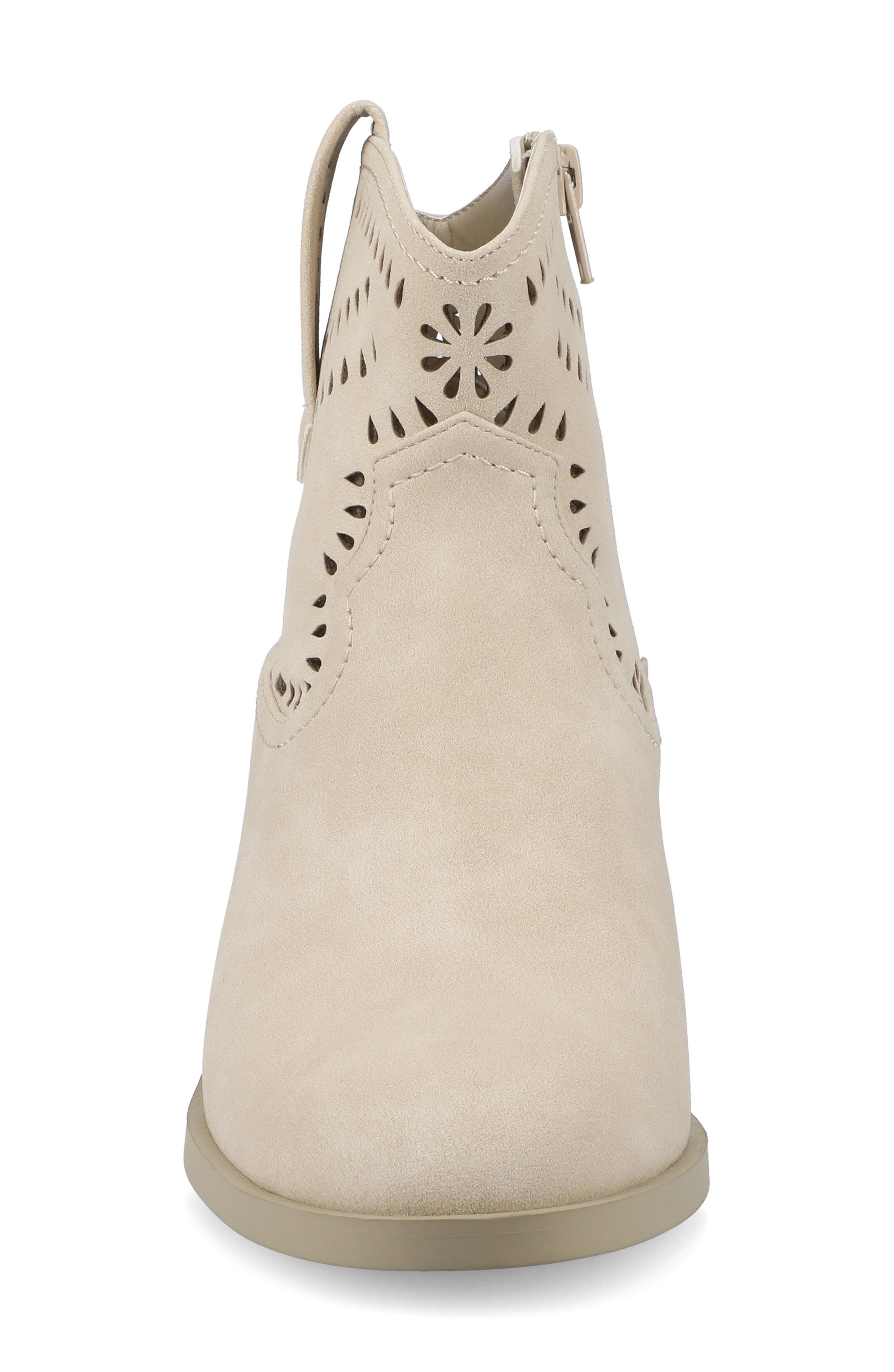 Eyelet Block Heel Bootie, Alternate, color, TAUPE