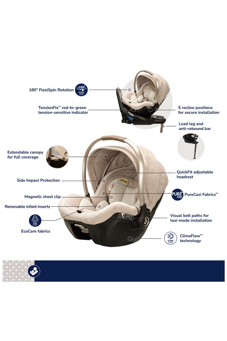 Kindred Collection Peri™ 180º Rotating Infant Car Seat, Alternate, color, NATURAL HERITAGE