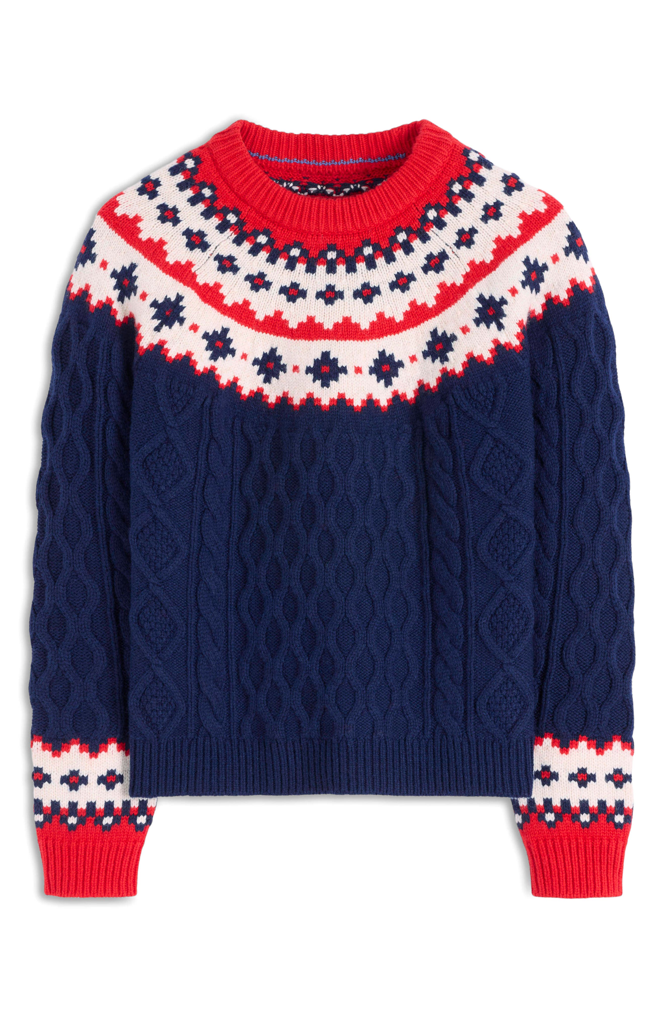 Boden Eleanor Fair Isle Crewneck Sweater