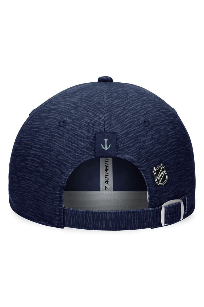 Men's Fanatics Branded Deep Sea Blue Seattle Kraken Authentic Pro Road Adjustable Hat, Alternate, color, Navy