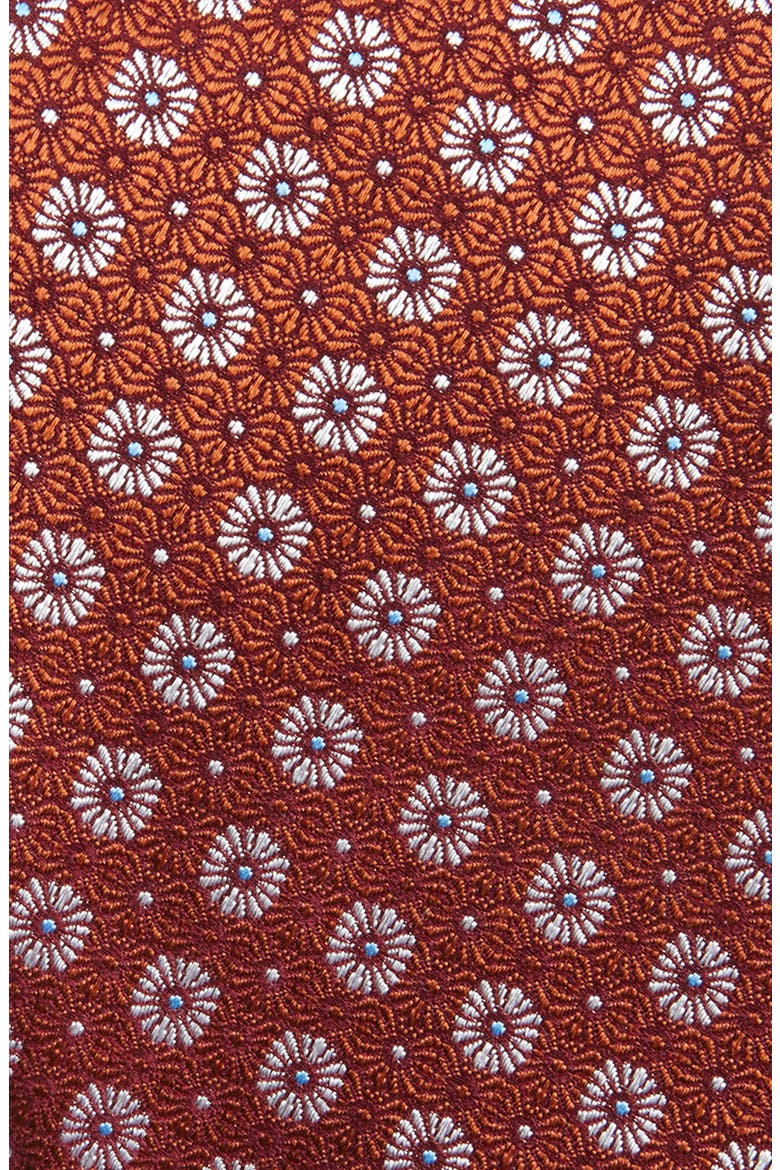 Medallion Print Silk Tie, Alternate, color, ORANGE