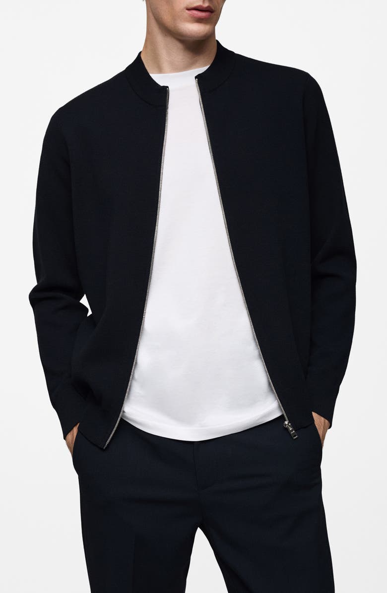 MANGO Zip-Up Cardigan, Main, color, 