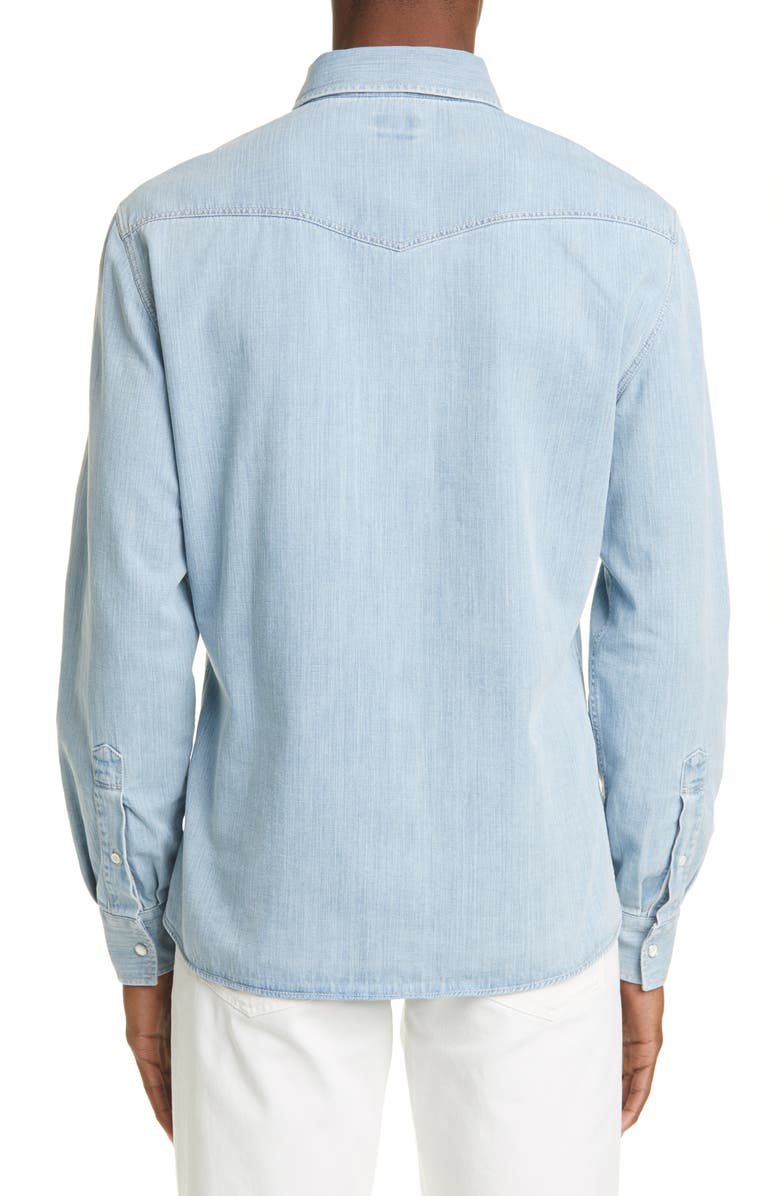 Brunello Cucinelli Leisure Fit Denim Western Shirt, Alternate, color,