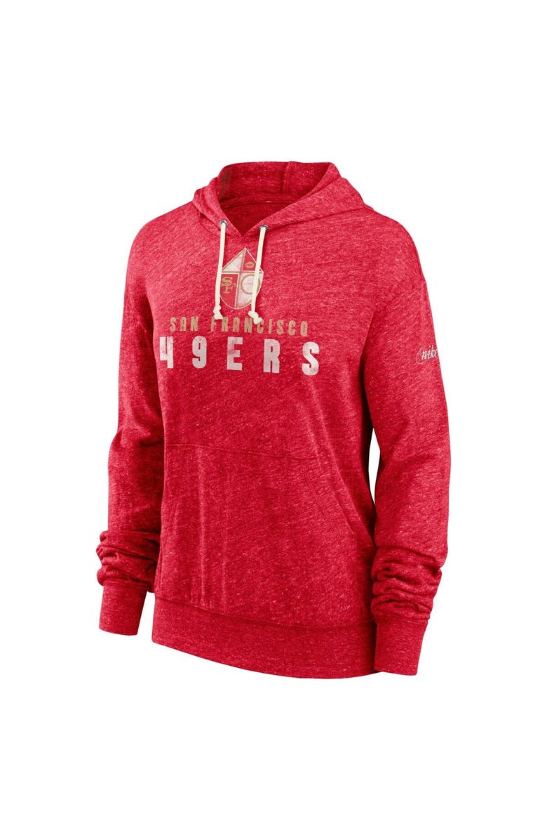 Nike Women's Nike Scarlet San Francisco 49ers Rewind Gym Vintage Pullover Hoodie, Alternate, color, Scarlet