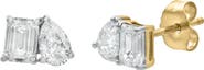 LuvMyJewelry Valessa 14K Gold Lab Grown Diamond Toi Et Moi Earrings - 0.75 Ct
