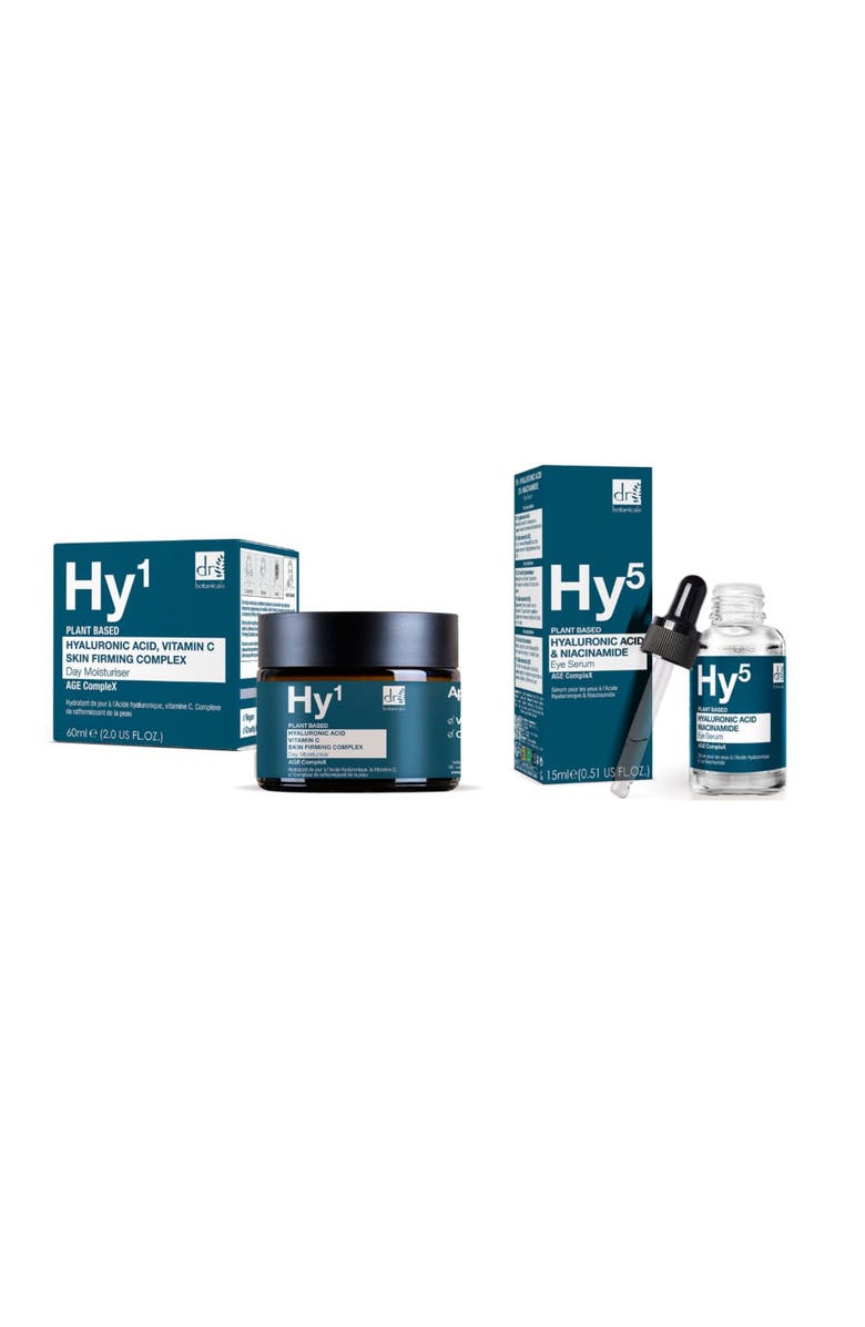 DR BOTANICALS Anti-Ageing Hyaluronic Acid Day Moisturiser 
Eye Serum Kit, Main, color, White