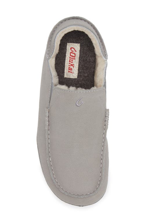Olukai Moloa Genuine Shearling Convertible Slipper In Gray