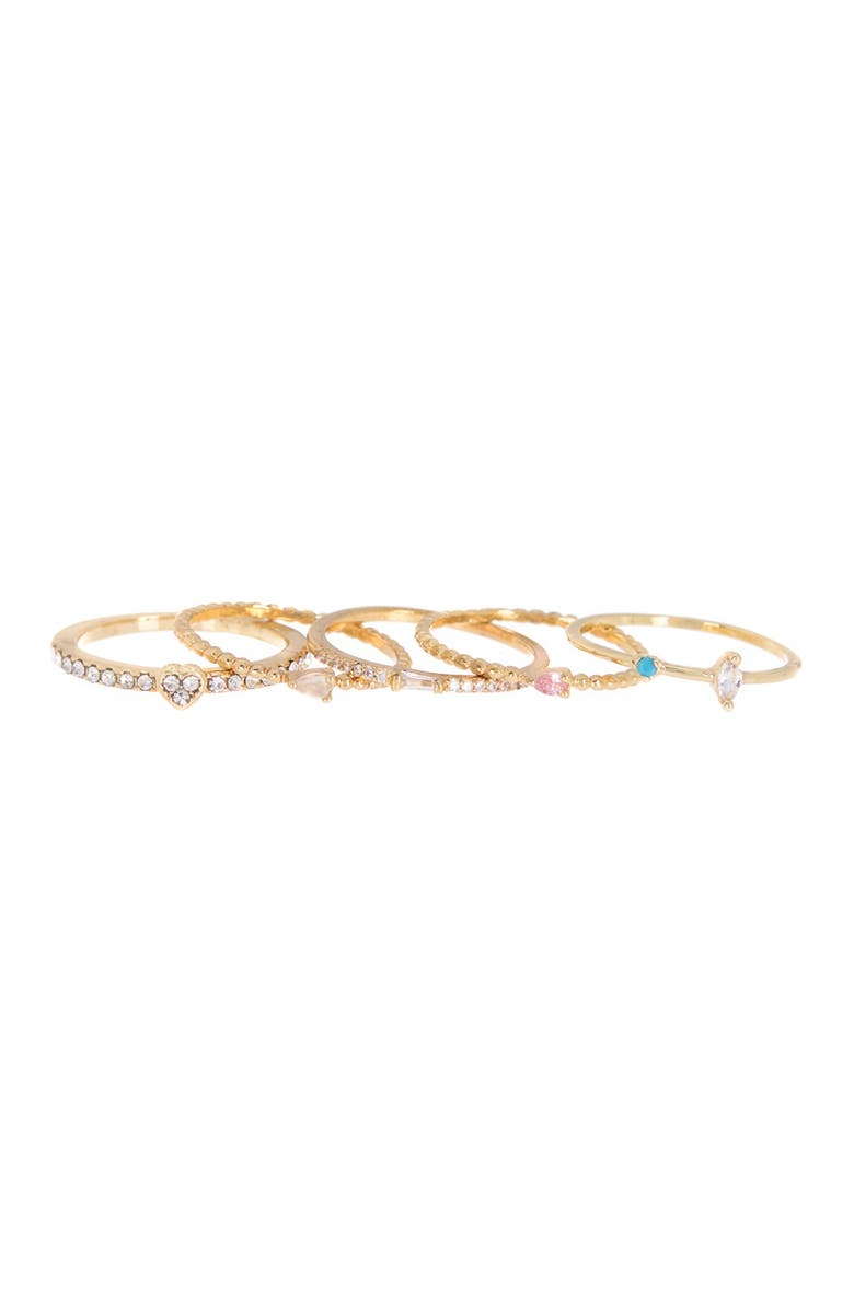 Loren Olivia 14K Blinged Up Ring Pack - Set of 5, Main, color, 
