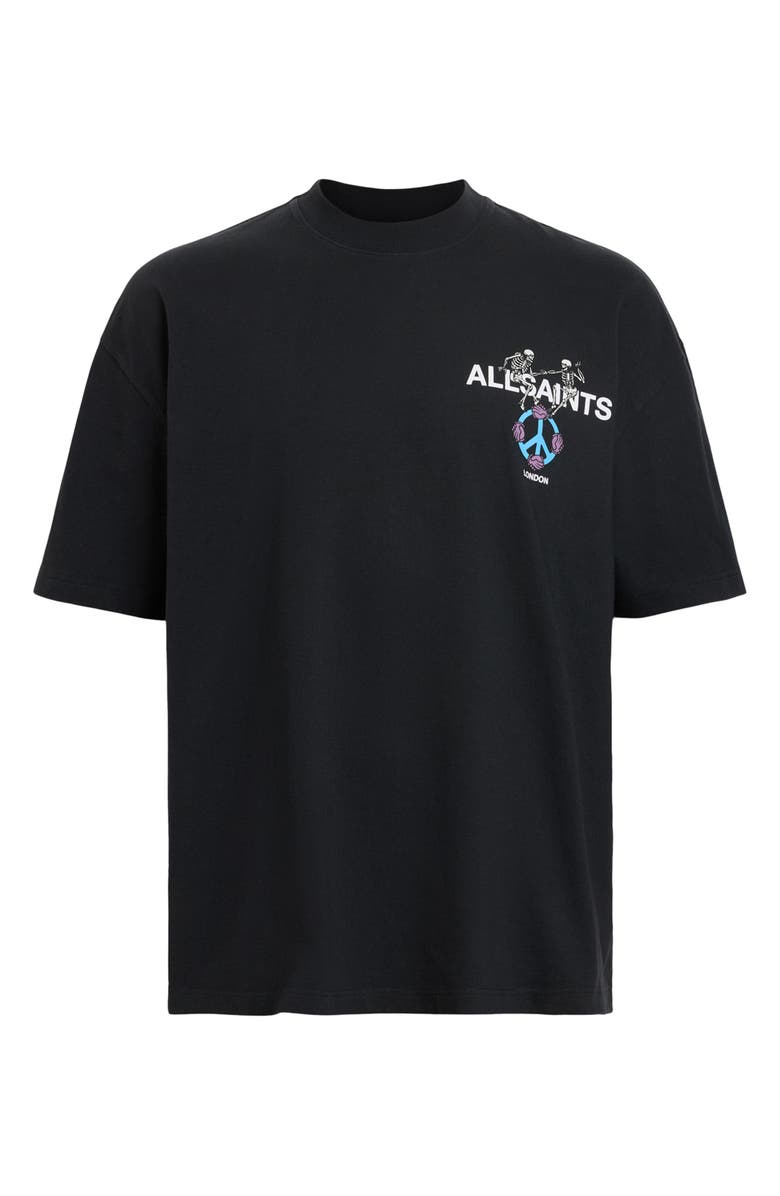 AllSaints Reincarnate Cotton Graphic T-shirt, Alternate, color, Washed Black