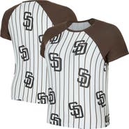 CONCEPTS SPORT Women's Concepts Sport  White San Diego Padres Outbound Pinstripe Raglan T-Shirt