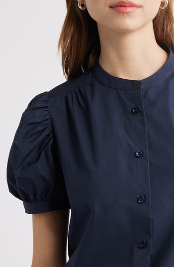 The Gathered Short Sleeve Button-Up Shirt