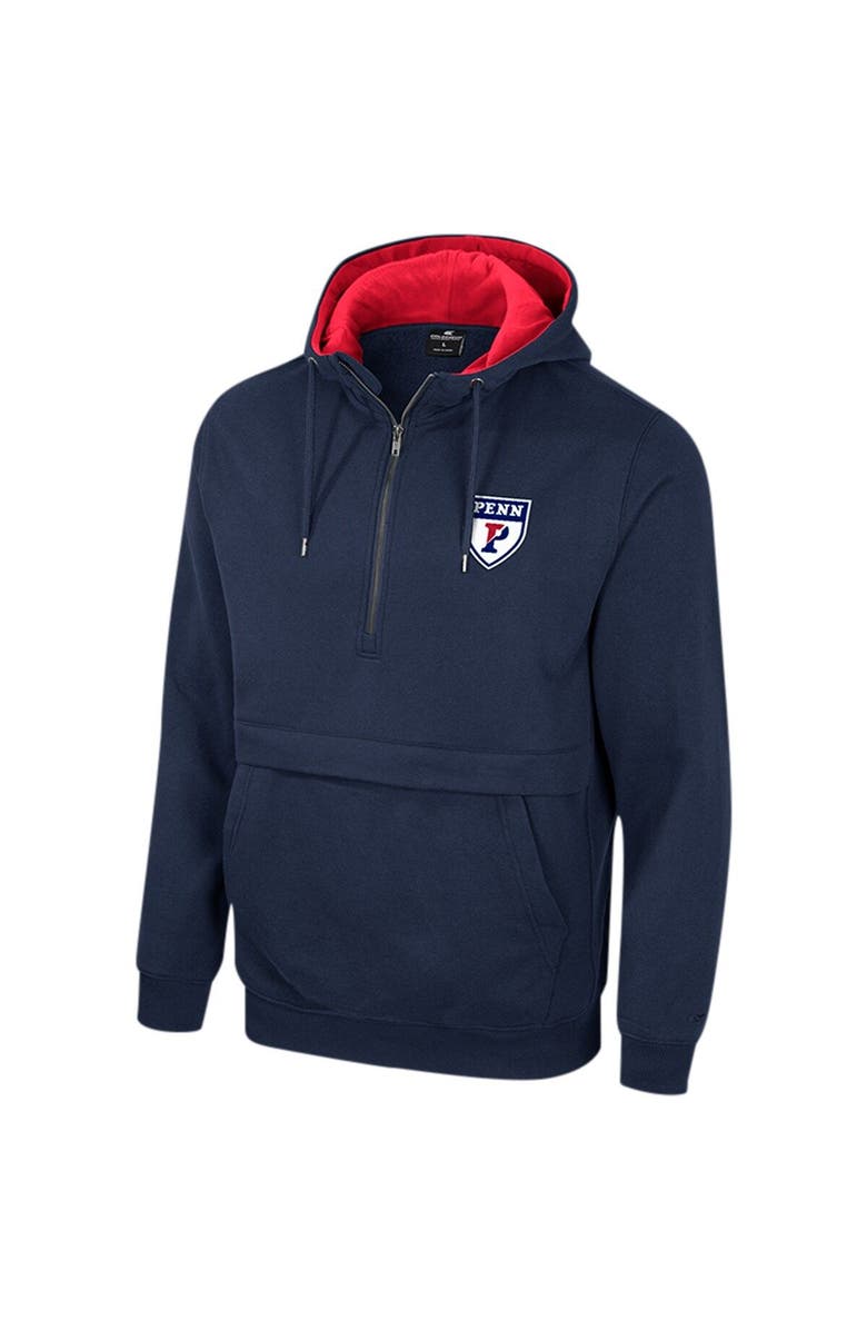 COLOSSEUM Men's Colosseum Navy Pennsylvania Quakers Team Half-Zip Pullover Hoodie, Alternate, color, Navy