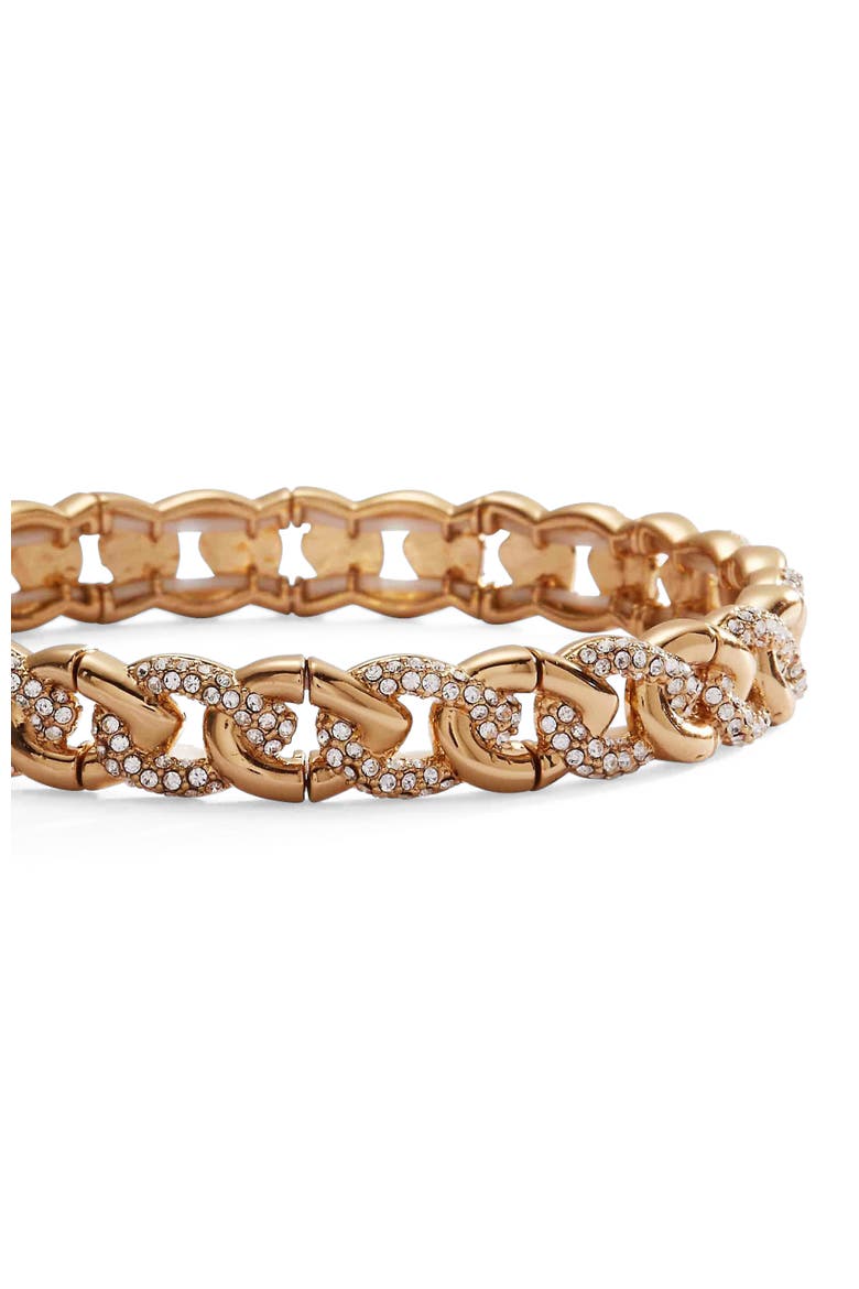 Pave Curb Chain Stretch Bracelet, Alternate, color, Gold