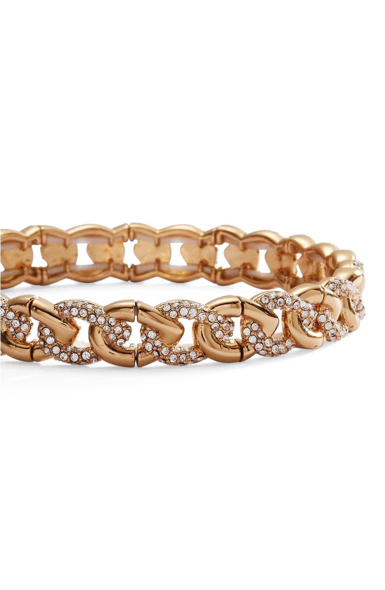 Alex and Ani Pave Curb Chain Stretch Bracelet, Alternate, color, Gold