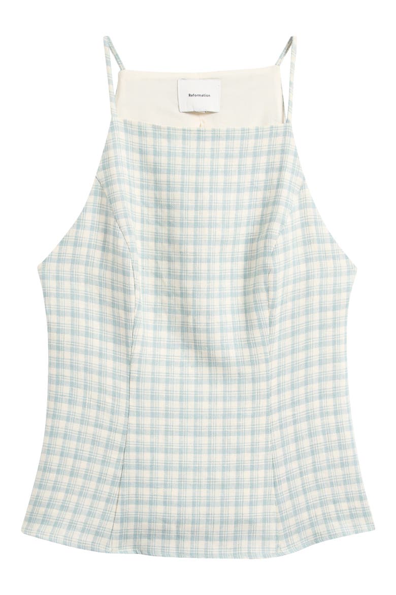Finley Sleeveless Linen Top, Alternate, color, ZEPHYR CHECK