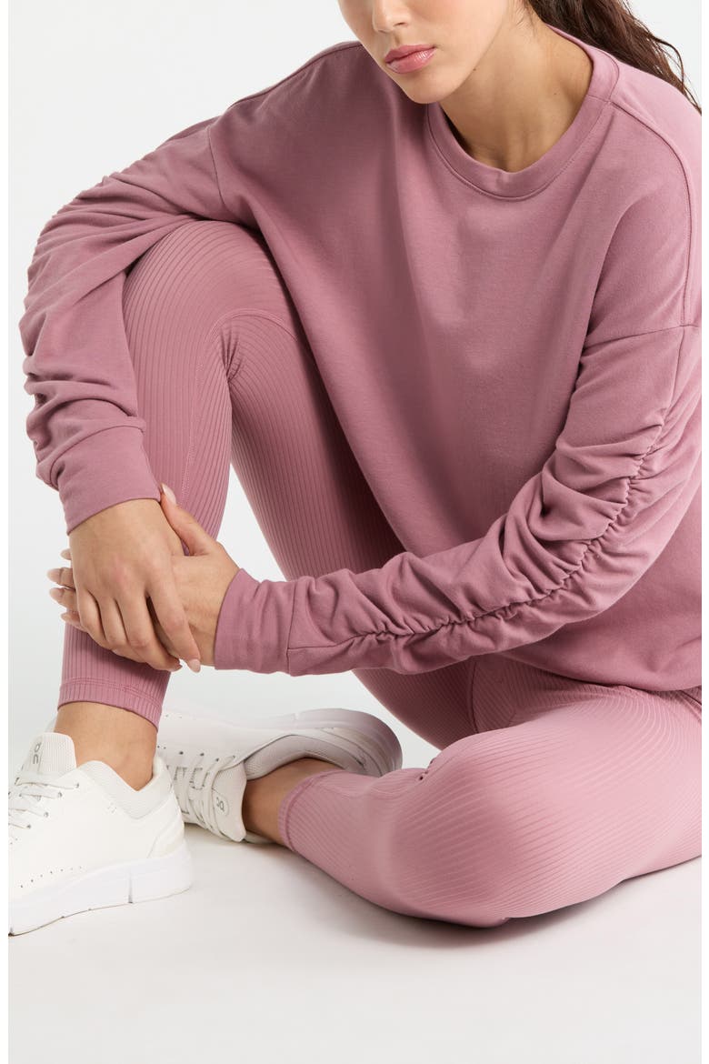 Cinch Side Long Sleeve Top, Alternate, color, PURPLE WISTFUL