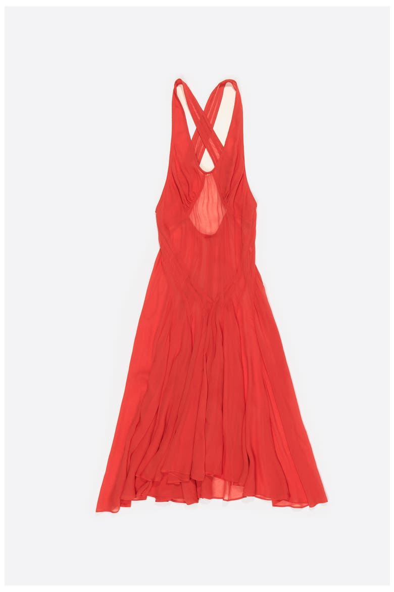 Fluid Cross-Back Dress, Alternate, color, RED