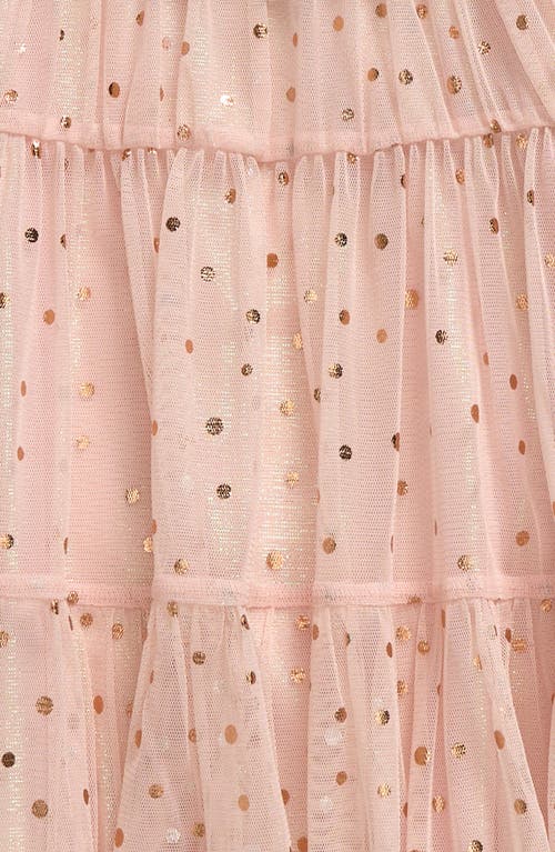 Nordstrom Foil Dot Tiered Dress & Bloomers In Pink Foil Dots