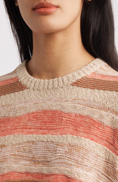 Faherty Miramar Stripe Linen & Cotton Crewneck Sweater
