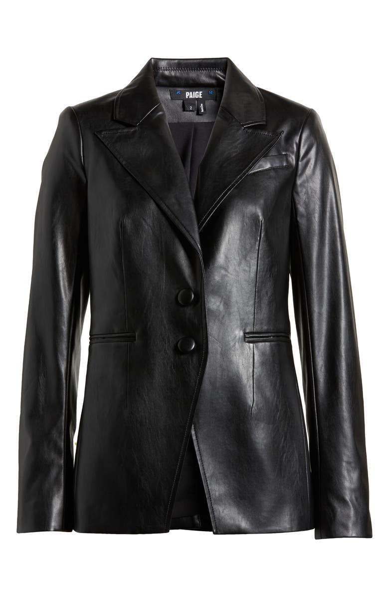 PAIGE Charli Faux Leather Blazer, Alternate, color, Black