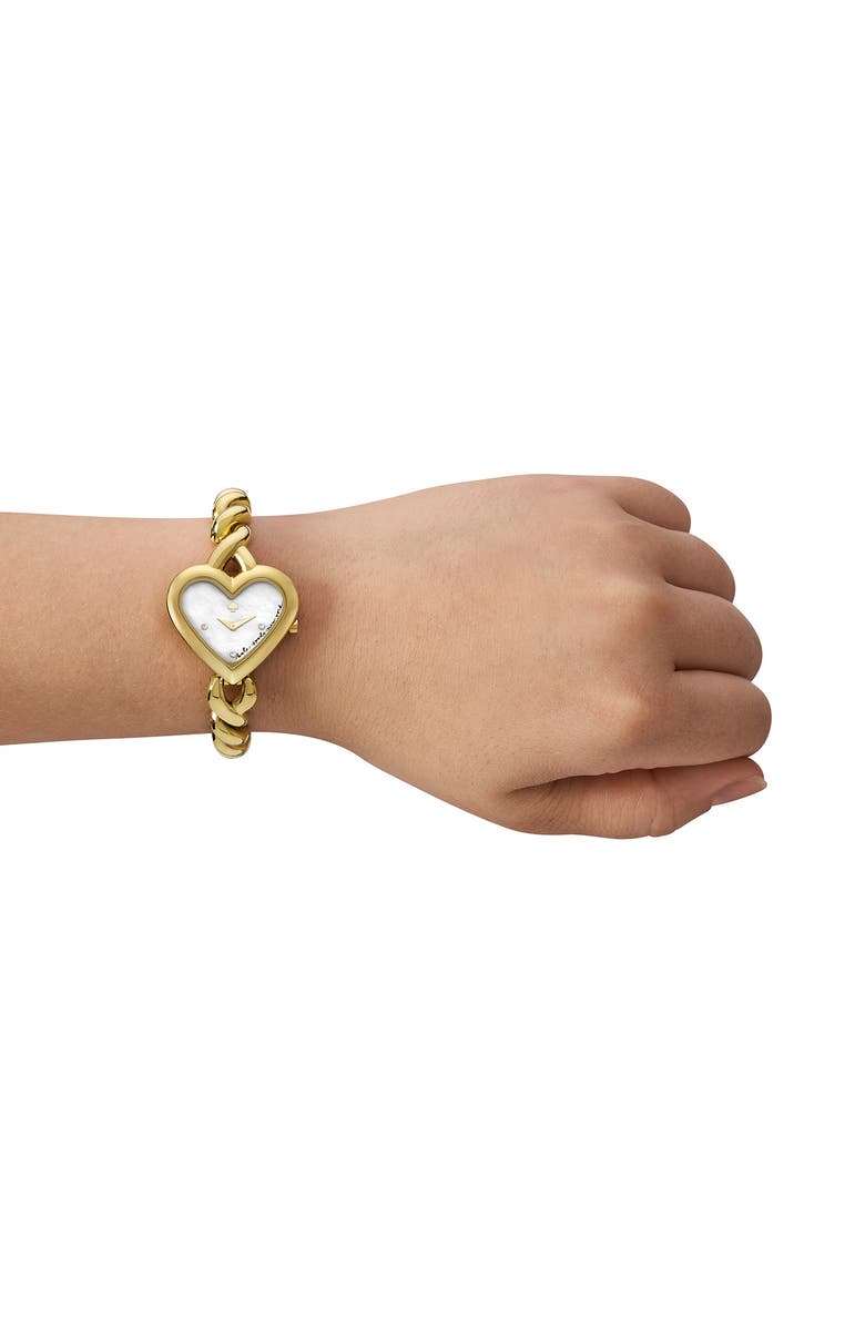 Kate Spade New York monroe heart bracelet watch, 30mm x 27mm, Alternate, color, Gold