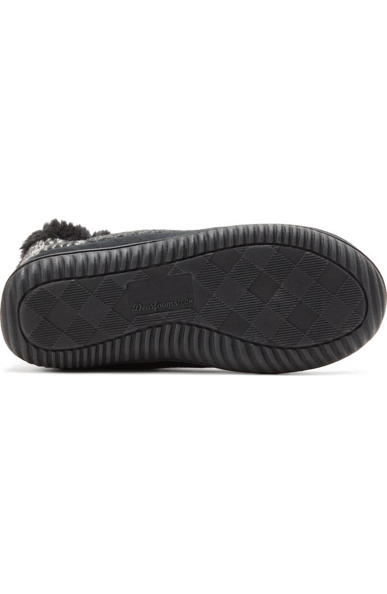 DEARFOAMS Felted and Plaid Boot Slipper, Alternate, color, Black