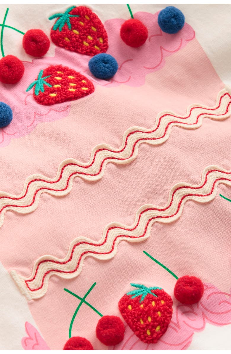 Mini Boden Kids' Cake Appliqué Cotton Graphic T-Shirt, Alternate, color, Ivory Cake