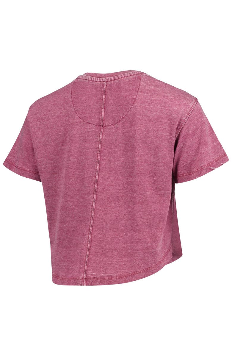 PRESSBOX Women's Pressbox Maroon Texas A&M Aggies Edith Vintage Burnout Crop T-Shirt, Alternate, color, Maroon