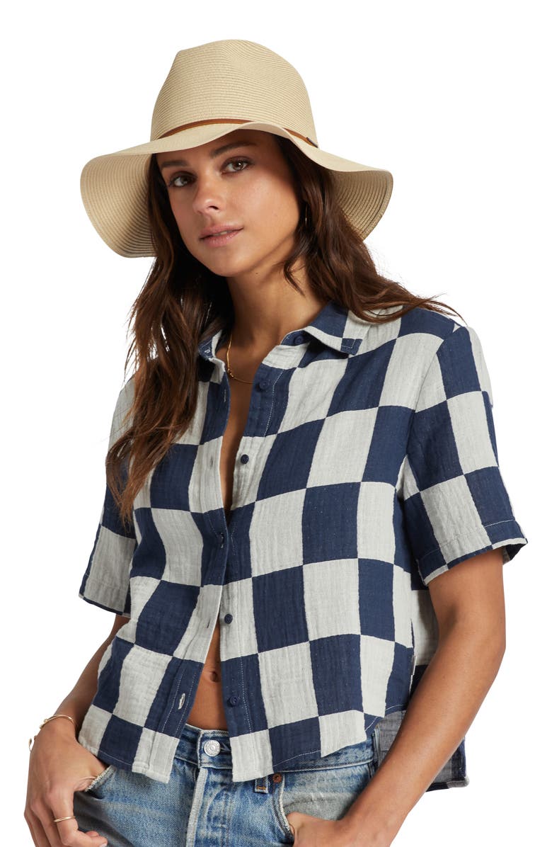 Brixton Wesley Packable Straw Fedora, Alternate, color, Tan